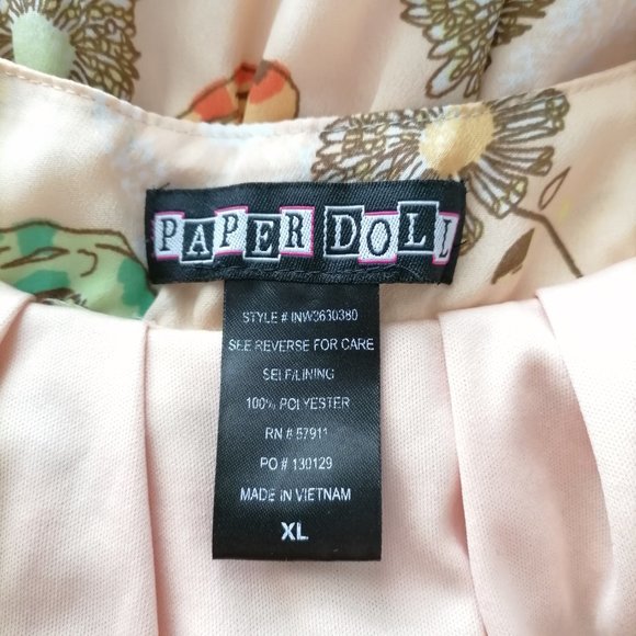 Paperdoll Womens Multicolor Floral Sleeveless Flounce Ruffle Mini Dress Size XL - Picture 5 of 6